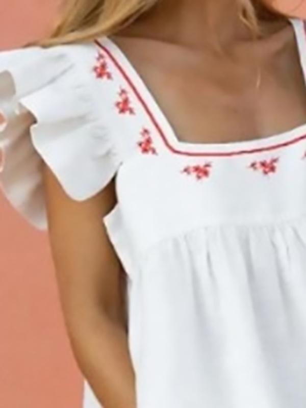 Square Neck Ruffled Print Fashion Dress - LuckyFash™