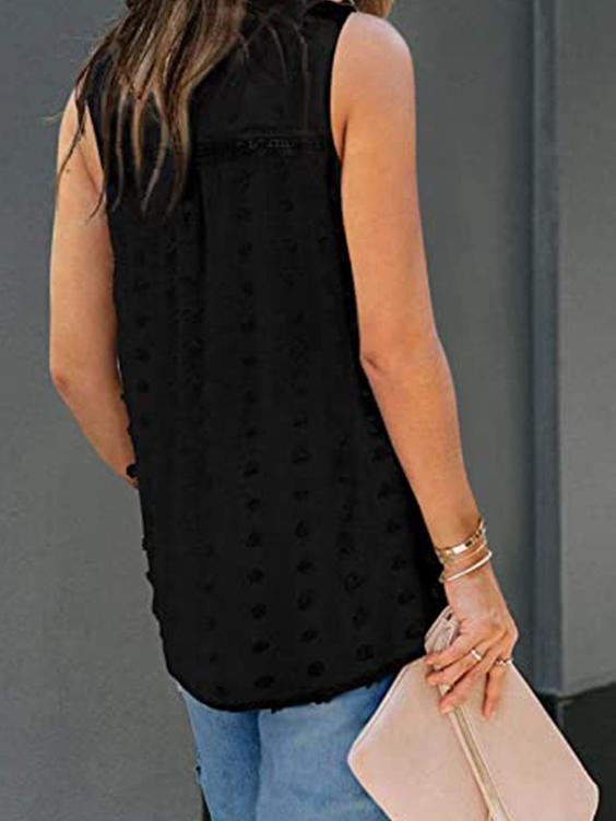 Stitched Polka Dot Bohemian Chiffon Vest - LuckyFash™