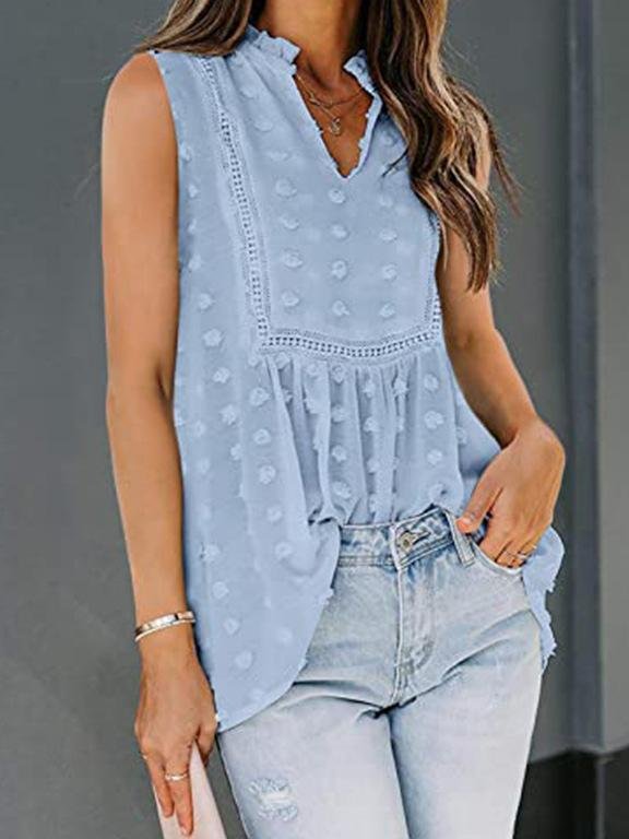 Stitched Polka Dot Bohemian Chiffon Vest - LuckyFash™