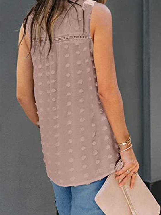 Stitched Polka Dot Bohemian Chiffon Vest - LuckyFash™