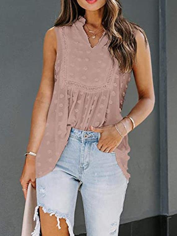 Stitched Polka Dot Bohemian Chiffon Vest - LuckyFash™