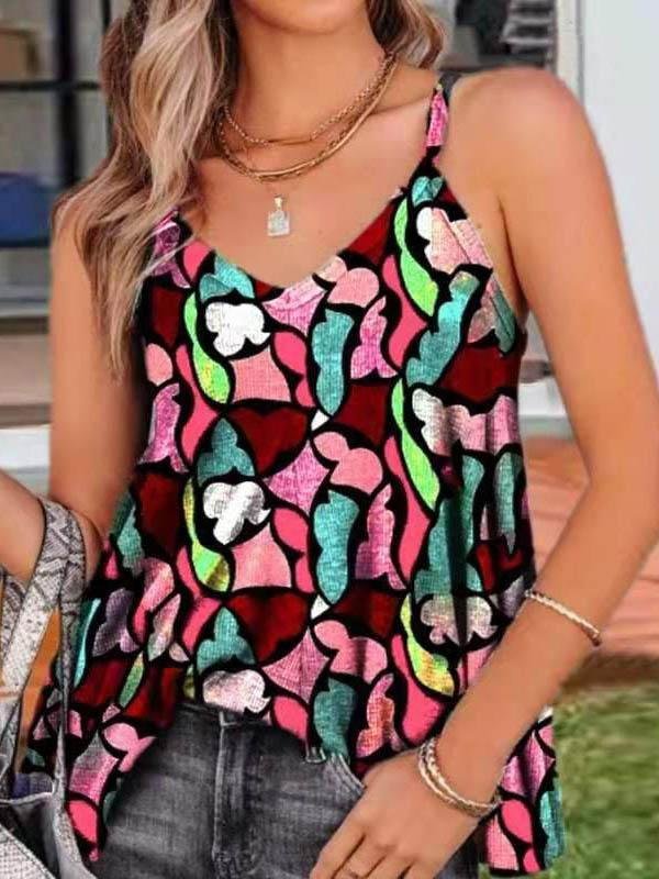 Summer Loose Print Camisole Vest - LuckyFash™