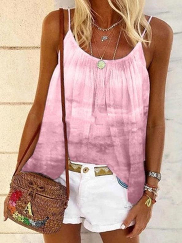 Tie-dyed Loose Pleated Camisole - LuckyFash™