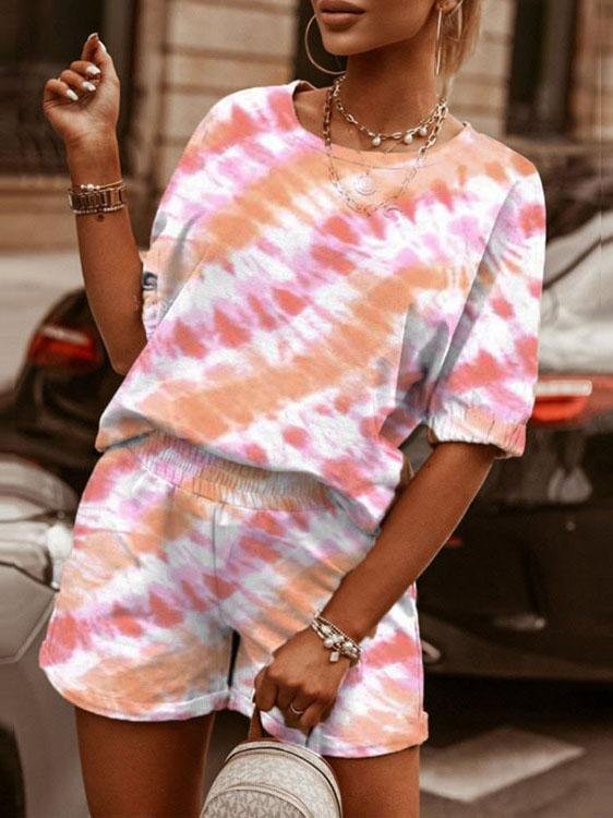 Two-Piece Leisure Tie-Dye Printing Loungewear - LuckyFash™