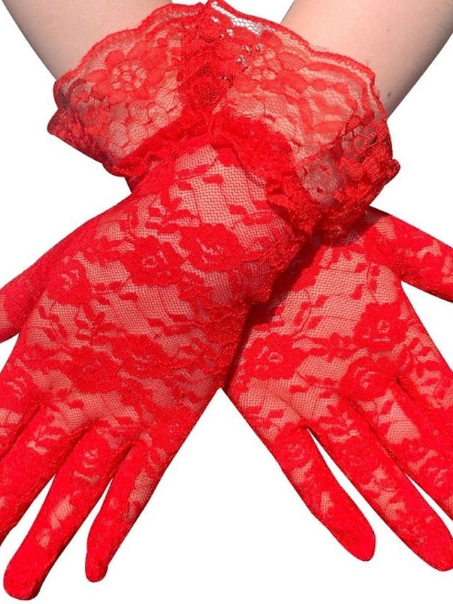 Gloves Lace Gloves Wedding Party Evening Gift Polyester Simple Bridal Gloves Sexy 1 Pair for Women - LuckyFash™