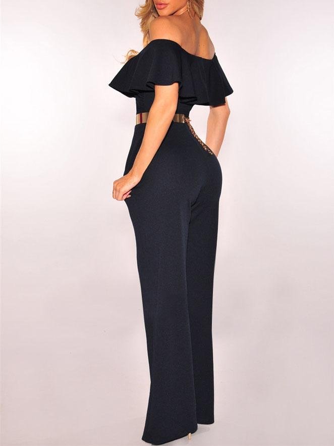 V-neck Ruffled High-waist Jumpsuit - LuckyFash™