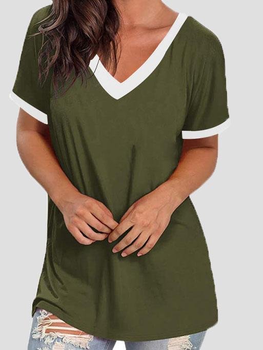 V-neck Short Sleeve Casual T-shirts - LuckyFash™