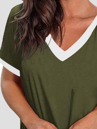 V-neck Short Sleeve Casual T-shirts - LuckyFash™