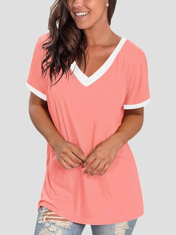 V-neck Short Sleeve Casual T-shirts - LuckyFash™