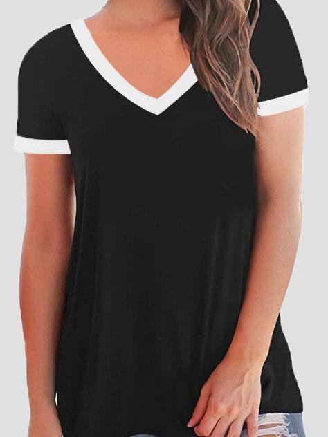 V-neck Short Sleeve Casual T-shirts - LuckyFash™