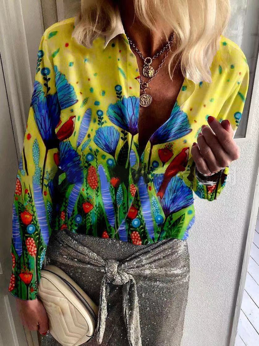 Vacation Style Casual Printed Long-sleeved Shirt - LuckyFash™