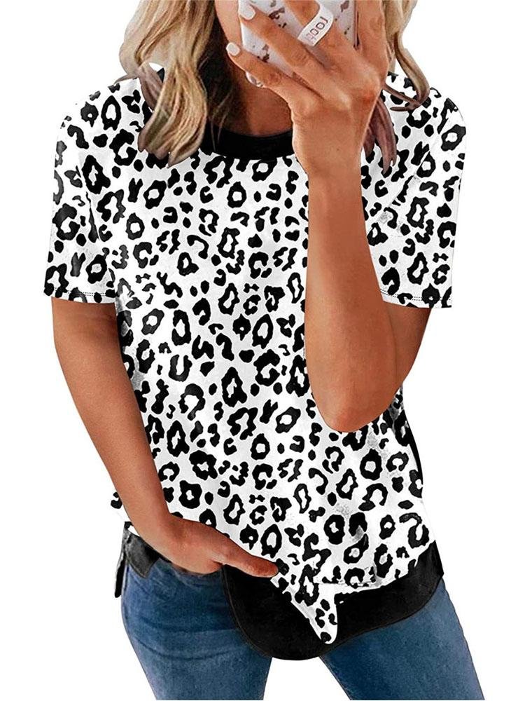 Women Casual Leopard Printed Relaxed T-shirts - LuckyFash™