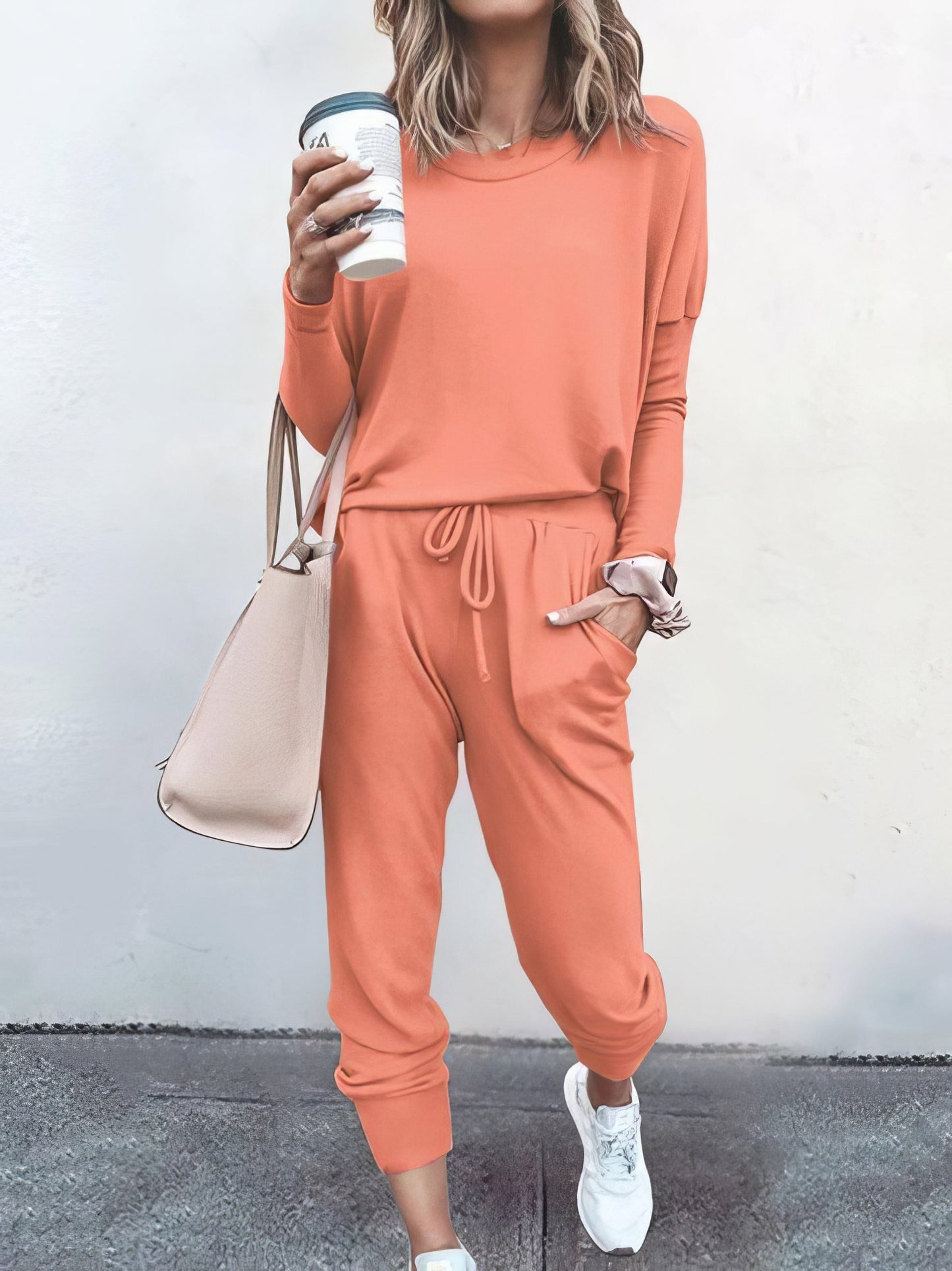 Women Solid Color Long Sleeve Long Pants Pajamas Set - LuckyFash™