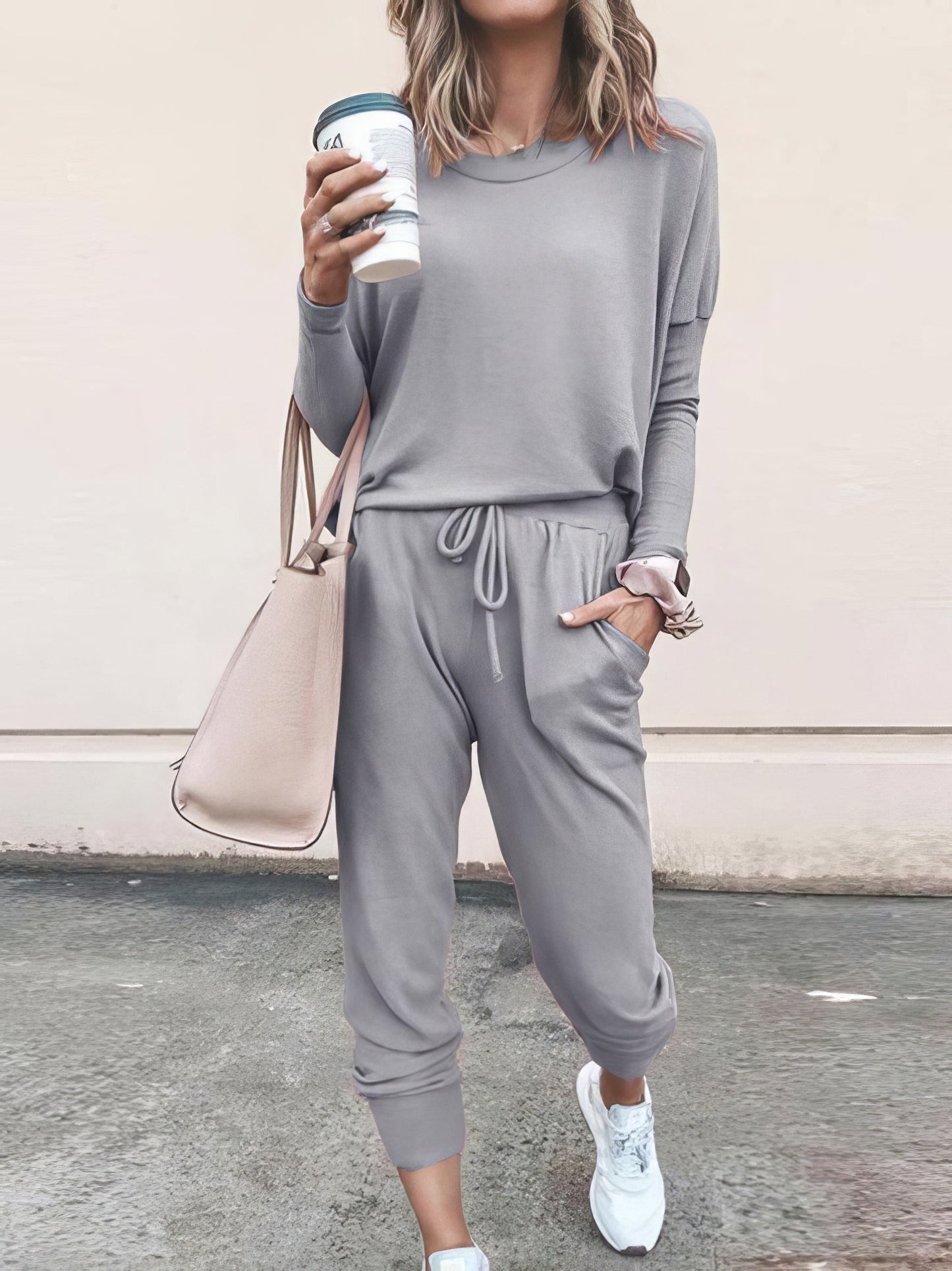 Women Solid Color Long Sleeve Long Pants Pajamas Set - LuckyFash™