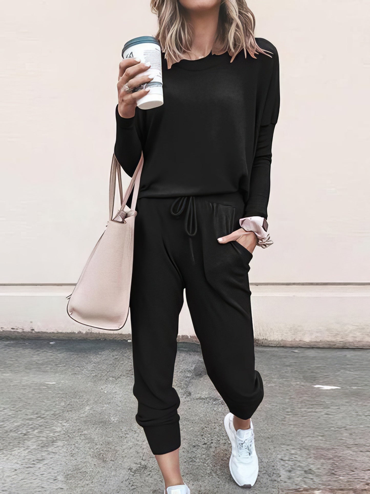 Women Solid Color Long Sleeve Long Pants Pajamas Set - LuckyFash™