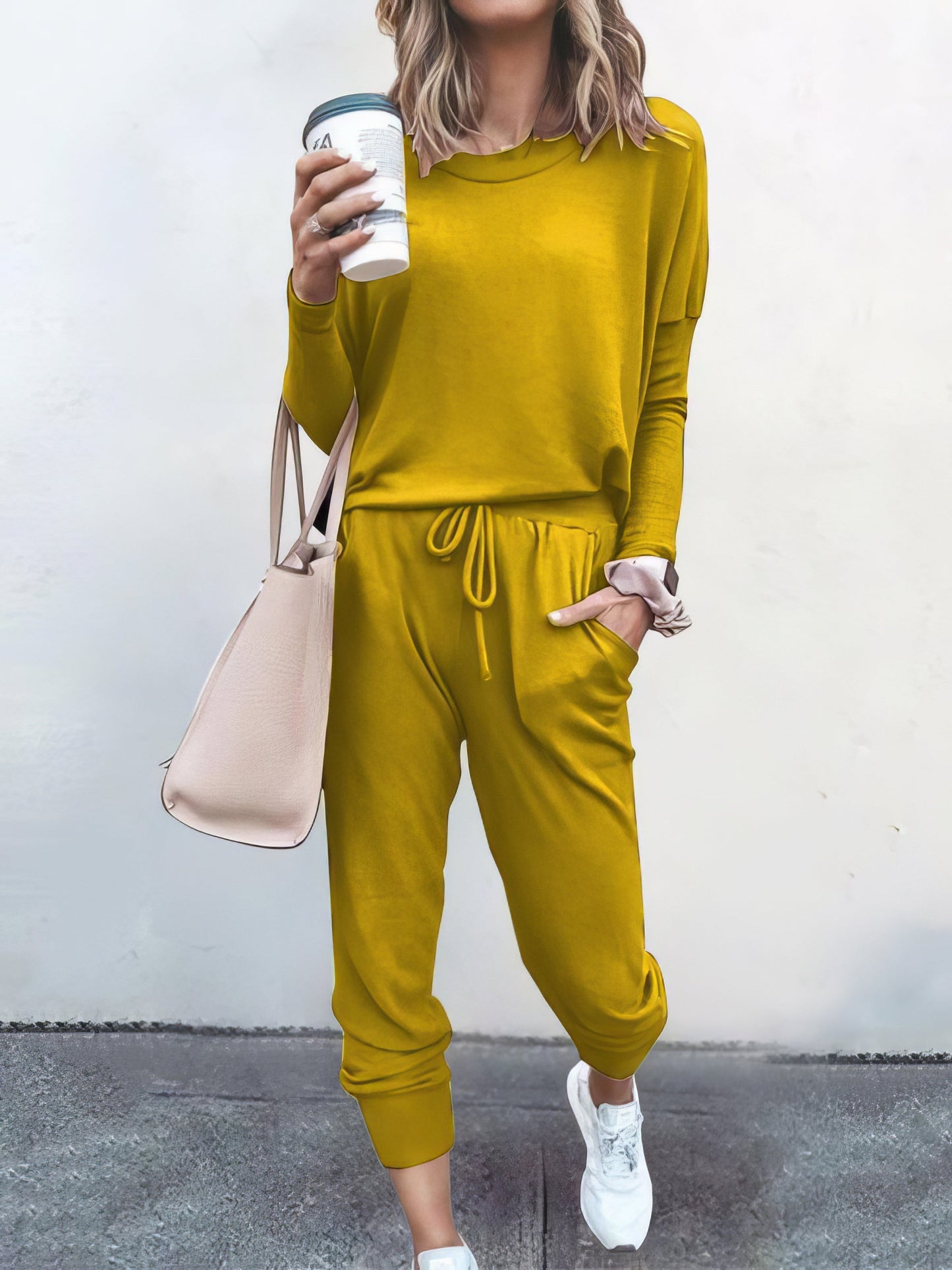 Women Solid Color Long Sleeve Long Pants Pajamas Set - LuckyFash™