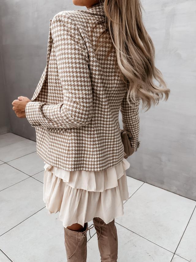 Women's Blazers Lapel Check Pocket Button Blazer - LuckyFash™