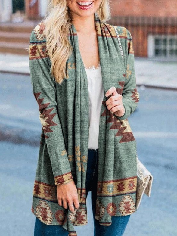 Women's Cardigans Casual Printed Long Sleeve Cardigan - LuckyFash™