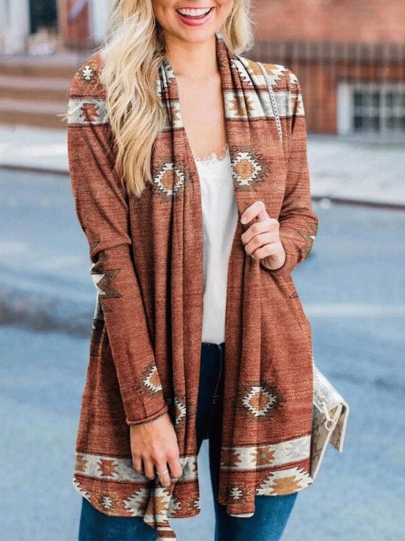 Women's Cardigans Casual Printed Long Sleeve Cardigan - LuckyFash™