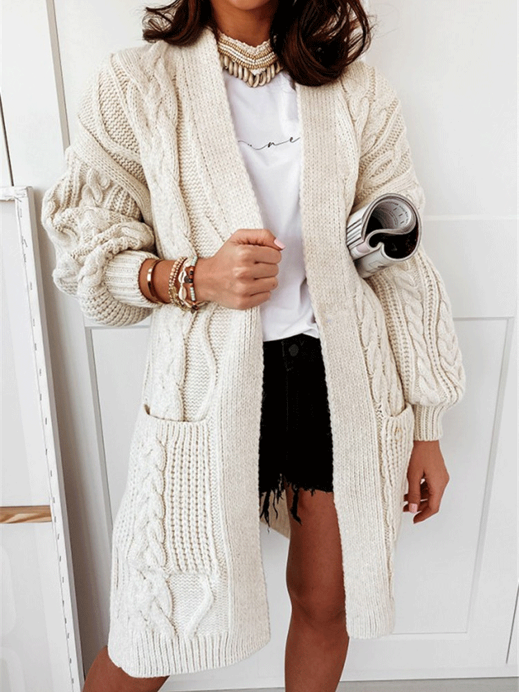 Women's Cardigans Soft Warm Pocket Twist Knit Cardigan - LuckyFash™