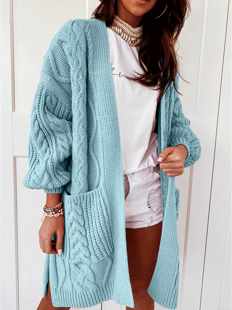 Women's Cardigans Soft Warm Pocket Twist Knit Cardigan - LuckyFash™