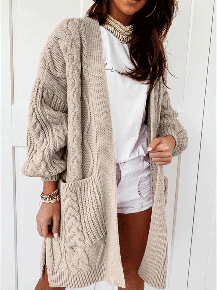 Women's Cardigans Soft Warm Pocket Twist Knit Cardigan - LuckyFash™