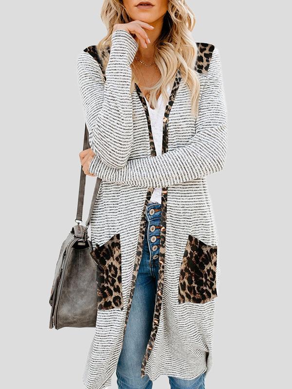 Women's Cardigans Striped Pocket Button Mid-Length Knitted Cardigan - LuckyFash™