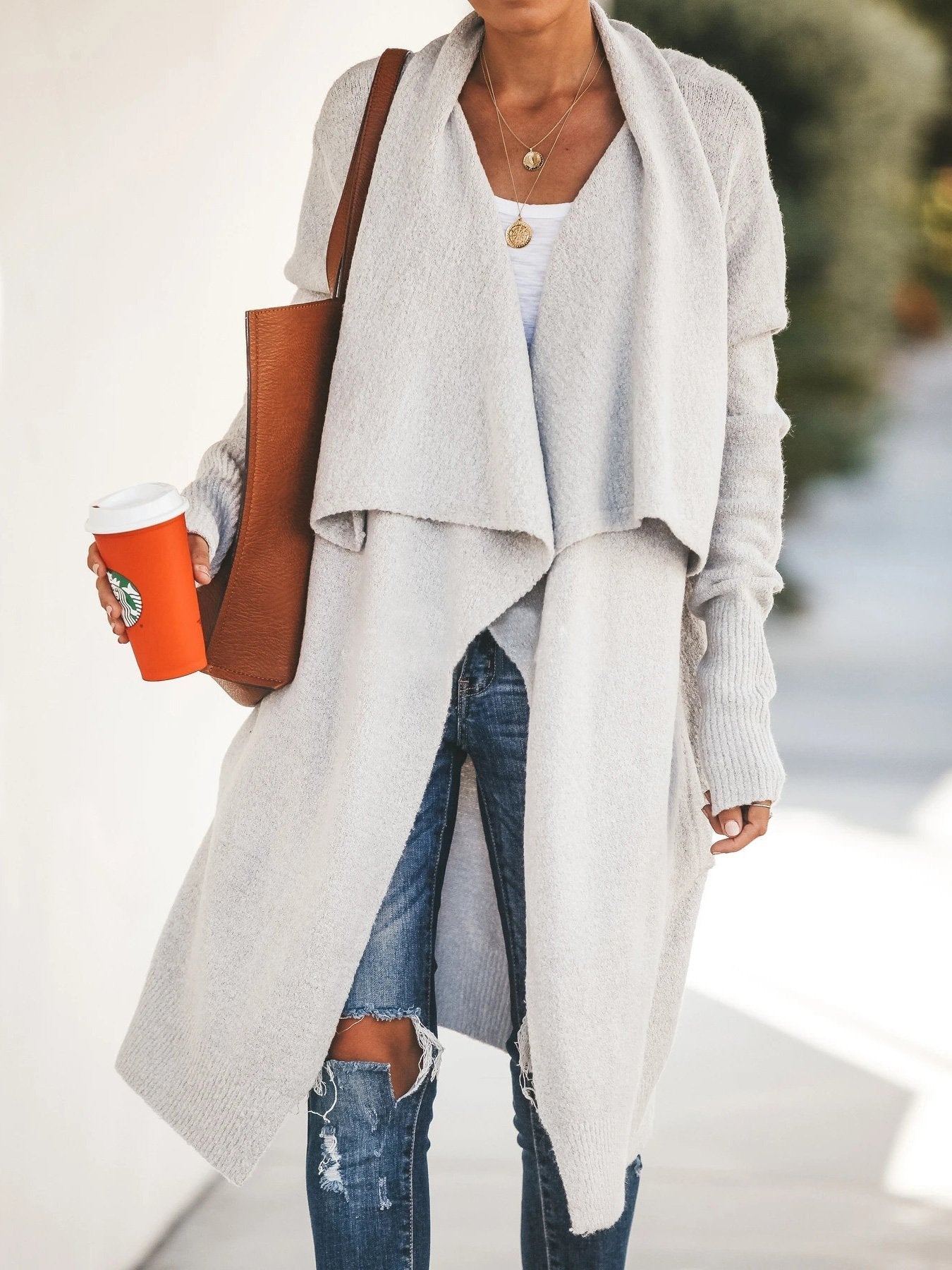 Women's Coats Casual Lapel Long Sleeve Mid-Length Cardigan Coat - LuckyFash™