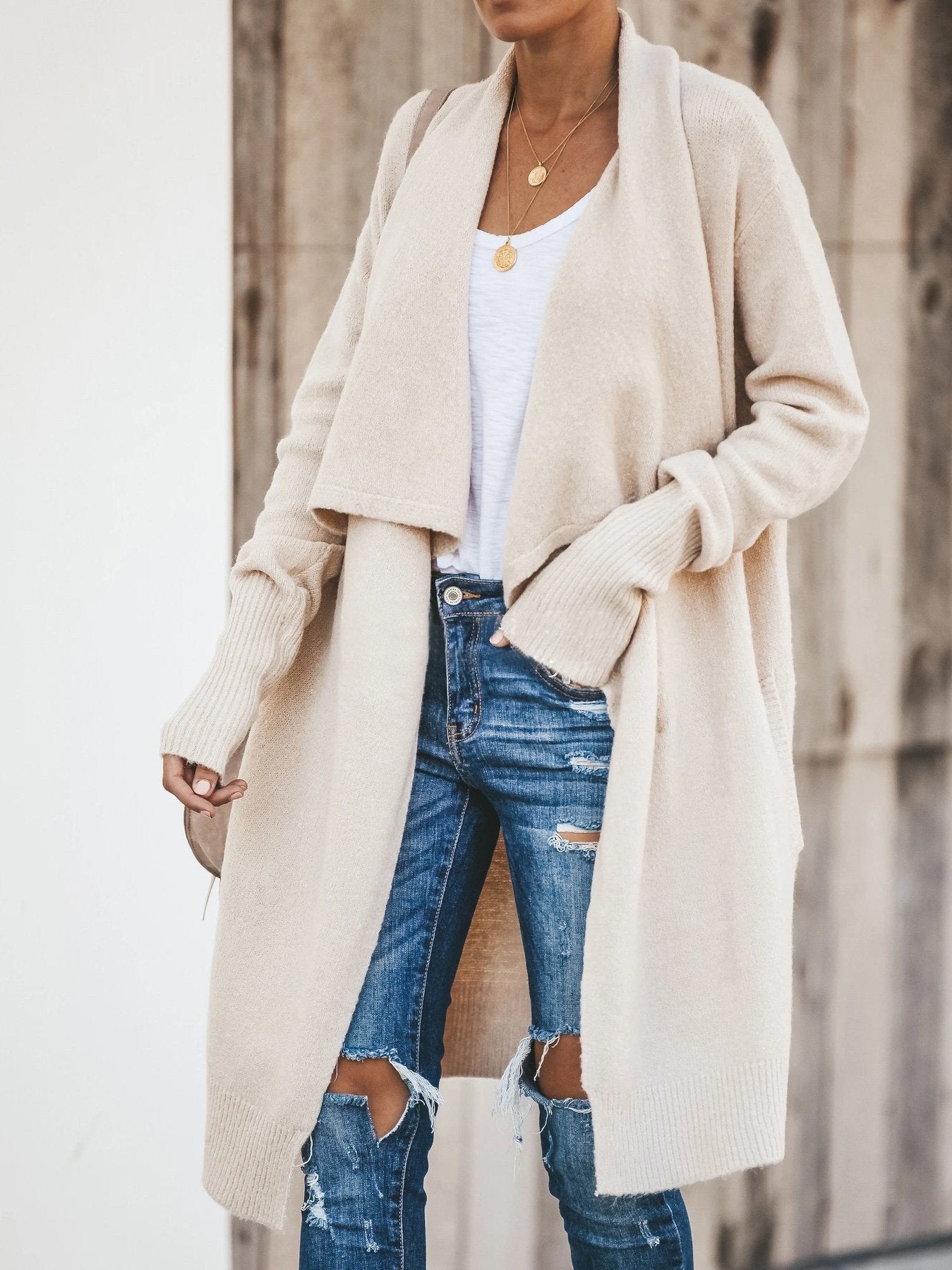 Women's Coats Casual Lapel Long Sleeve Mid-Length Cardigan Coat - LuckyFash™