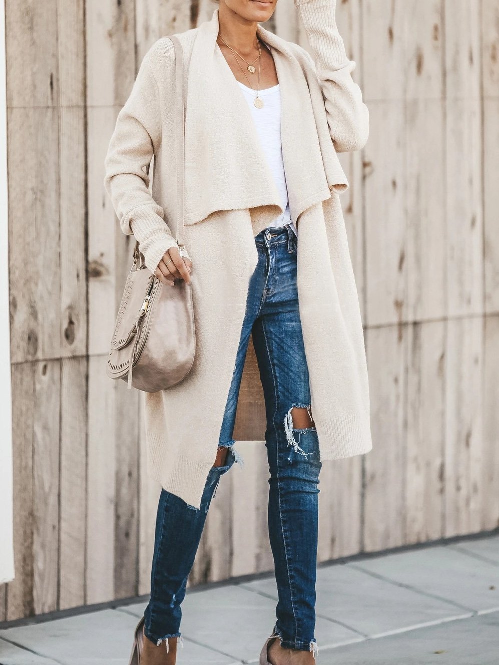 Women's Coats Casual Lapel Long Sleeve Mid-Length Cardigan Coat - LuckyFash™