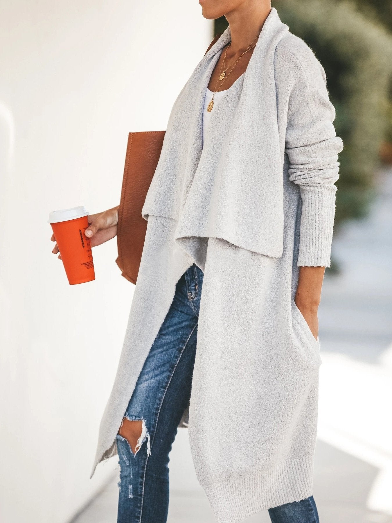 Women's Coats Casual Lapel Long Sleeve Mid-Length Cardigan Coat - LuckyFash™