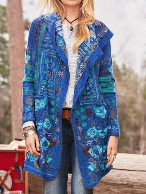 Women's Coats Casual Printed Slim Long Sleeve Coat - LuckyFash™