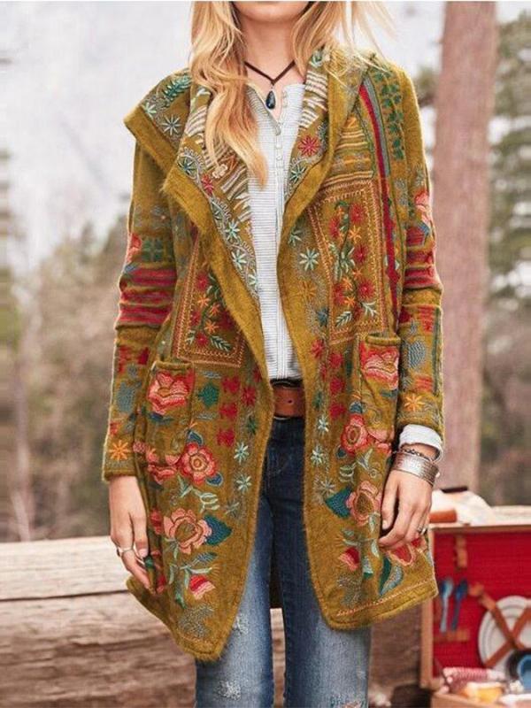 Women's Coats Casual Printed Slim Long Sleeve Coat - LuckyFash™