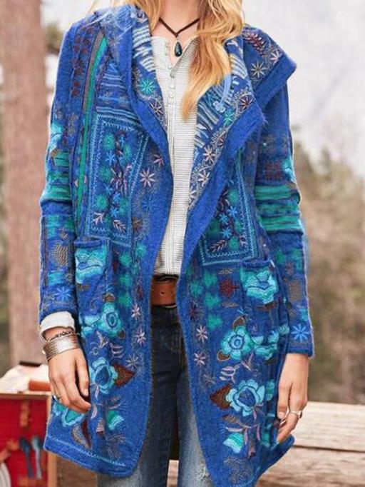 Women's Coats Casual Printed Slim Long Sleeve Coat - LuckyFash™