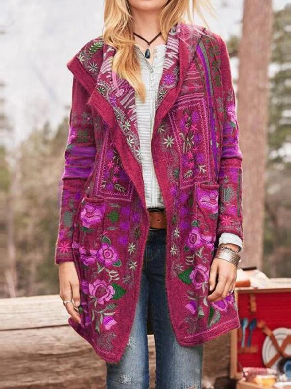 Women's Coats Casual Printed Slim Long Sleeve Coat - LuckyFash™