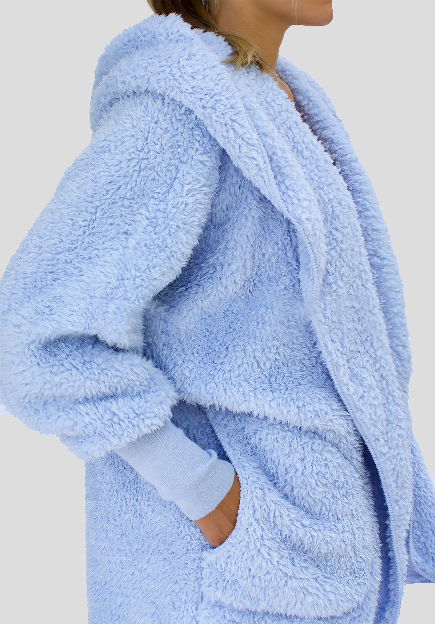 Women's Coats Fashion Furry Hooded Pocket Coat - LuckyFash™