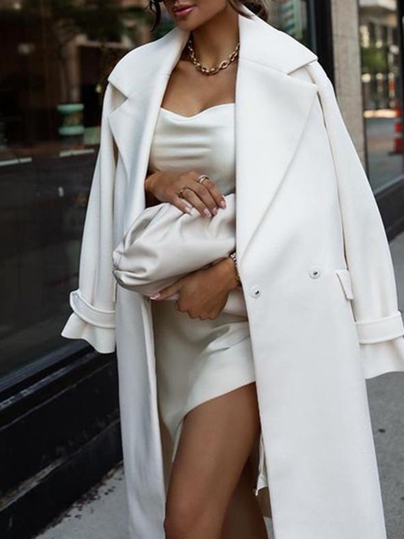 Women's Coats Fashion Lapel Mid-Length Woolen Coat - LuckyFash™