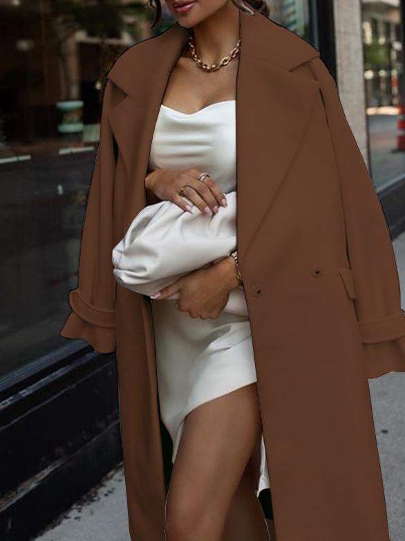 Women's Coats Fashion Lapel Mid-Length Woolen Coat - LuckyFash™