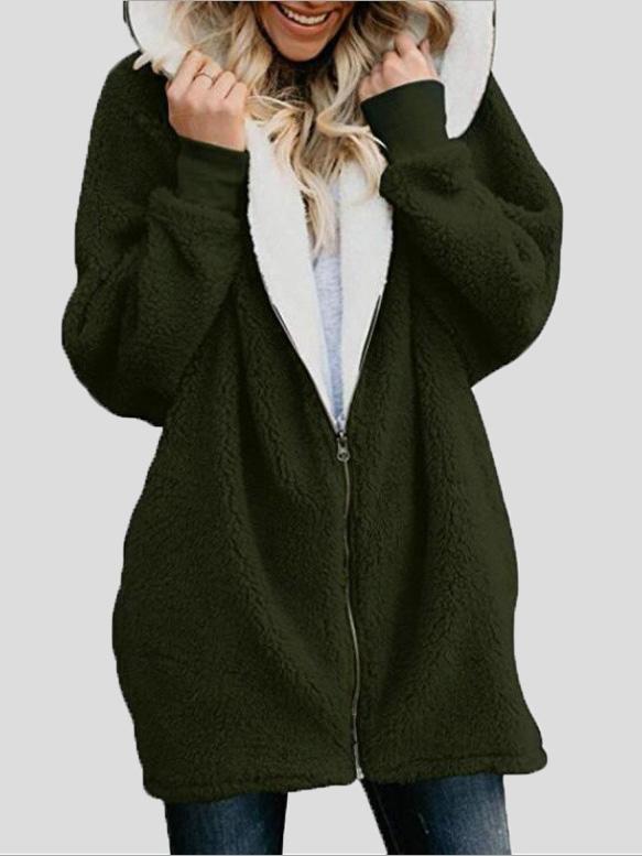 Women's Coats Hooded Zipper Cardigan Fur Coat - LuckyFash™