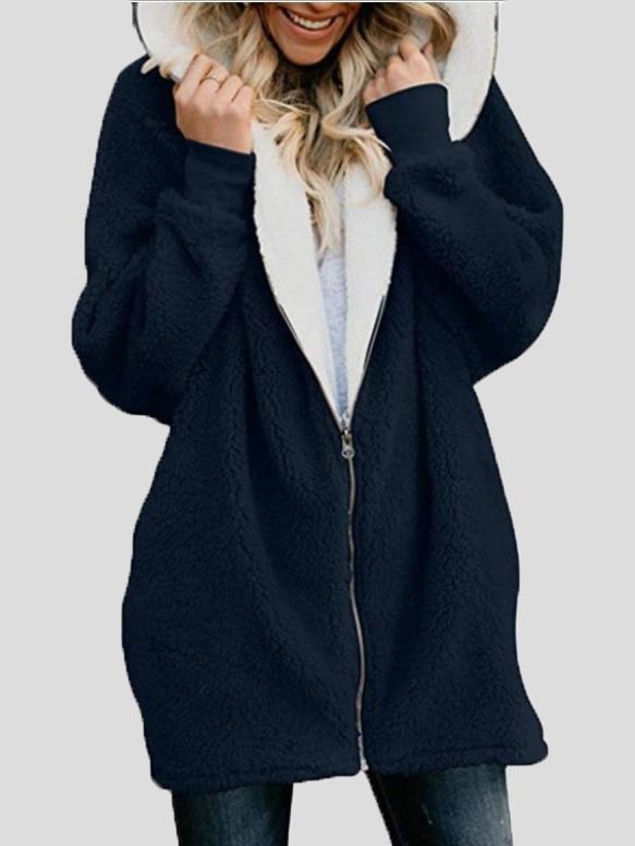Women's Coats Hooded Zipper Cardigan Fur Coat - LuckyFash™