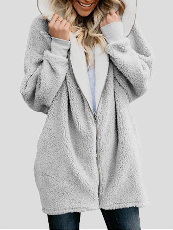 Women's Coats Hooded Zipper Cardigan Fur Coat - LuckyFash™