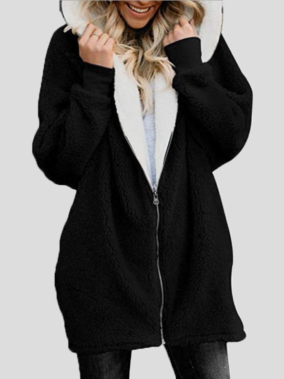 Women's Coats Hooded Zipper Cardigan Fur Coat - LuckyFash™