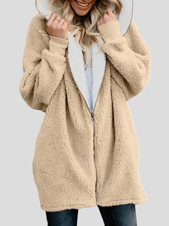 Women's Coats Hooded Zipper Cardigan Fur Coat - LuckyFash™