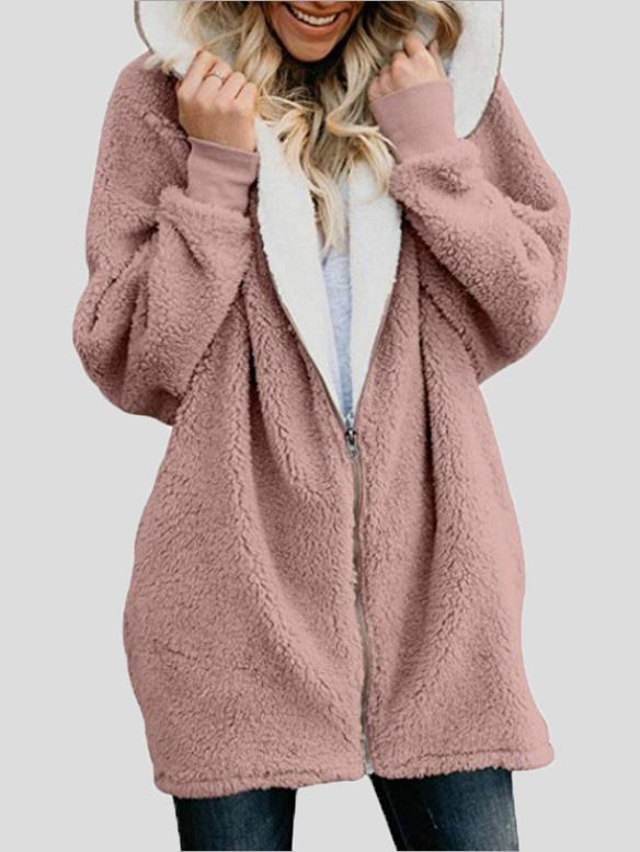 Women's Coats Hooded Zipper Cardigan Fur Coat - LuckyFash™