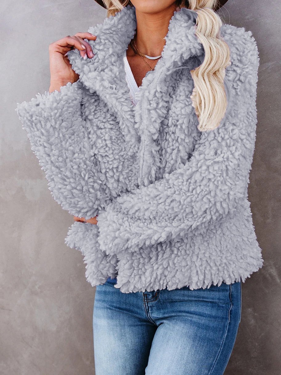 Women's Coats Long Sleeve Lamb Wool Crop Coat - LuckyFash™