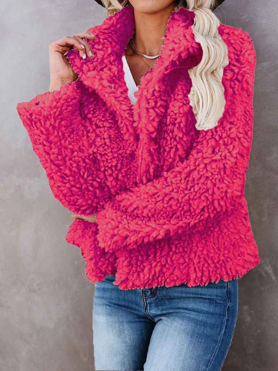 Women's Coats Long Sleeve Lamb Wool Crop Coat - LuckyFash™