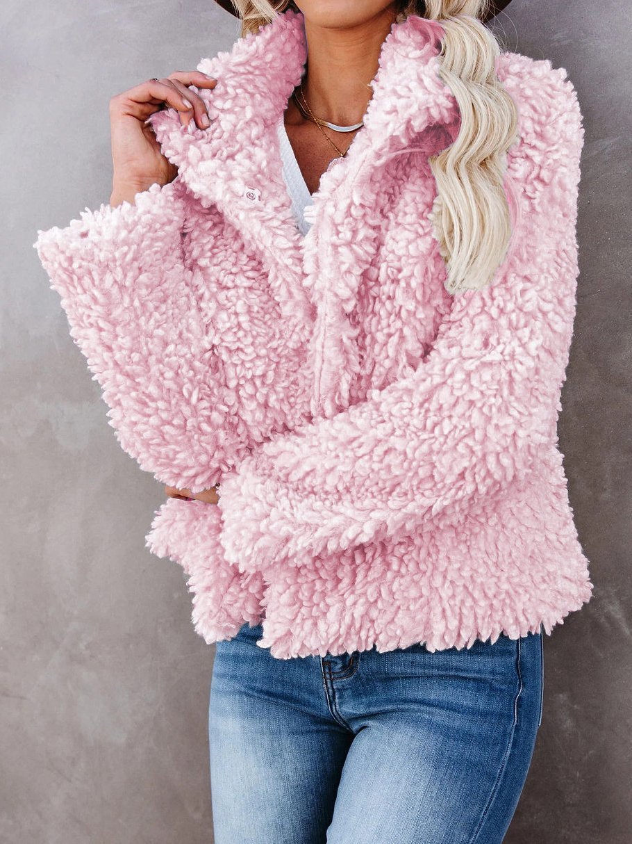 Women's Coats Long Sleeve Lamb Wool Crop Coat - LuckyFash™