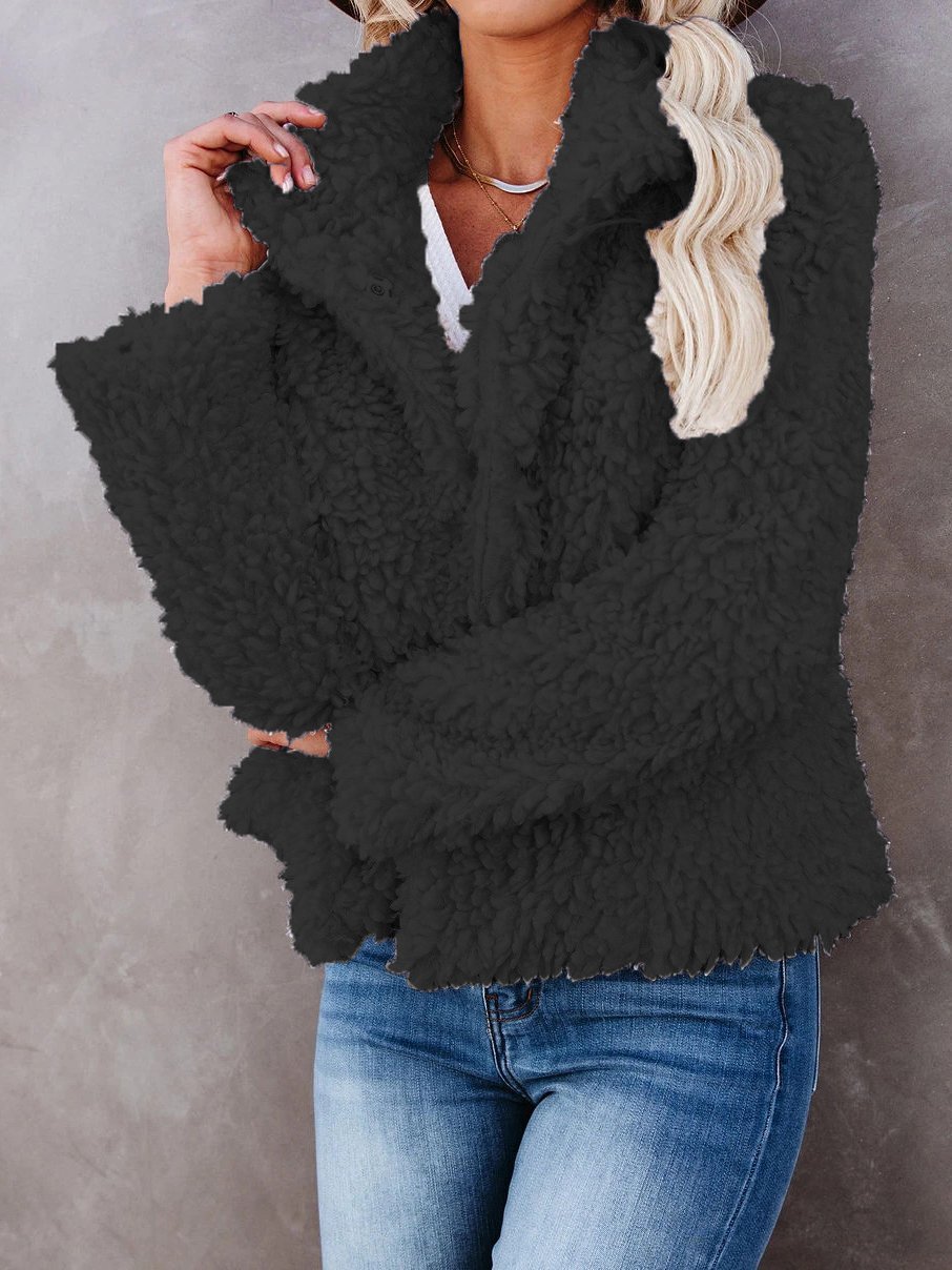 Women's Coats Long Sleeve Lamb Wool Crop Coat - LuckyFash™