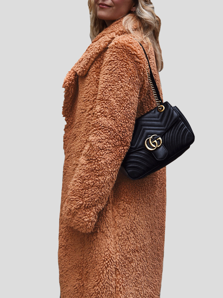 Women's Coats Long Sleeve Lapel Plush Long Coat - LuckyFash™