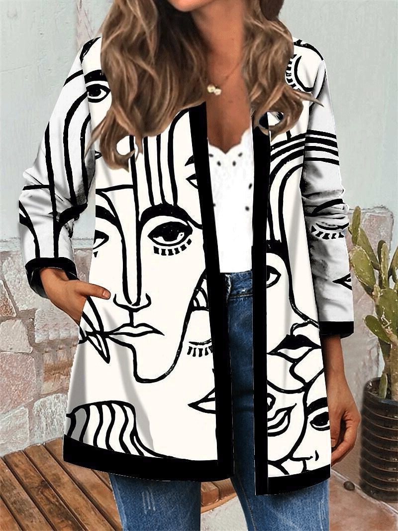Women's Coats Personalized Print Cardigan Casual Coat - LuckyFash™